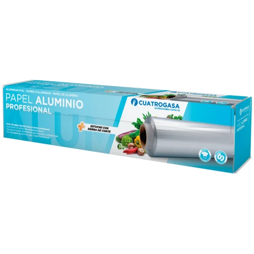 Papel aluminio liso 290 mm, 1,5 kg, 11 mic -> 1 unidad